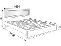 Кровать 1600 с ортопедическим основанием и мягкой спинкой Беатрис М10 ШхВхГ 1654х900х2040 мм
