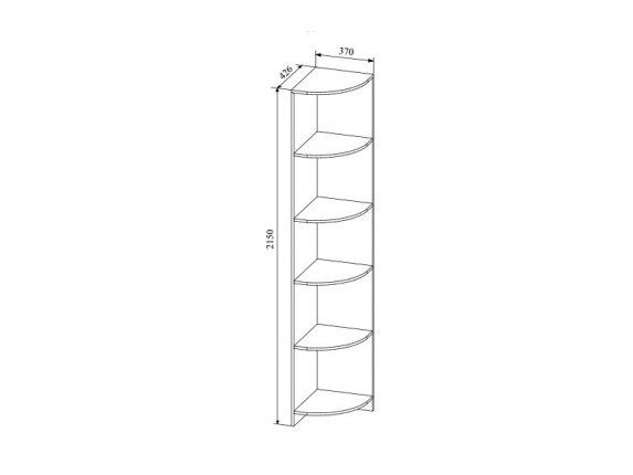Стеллаж угловой Сканди СДУ370.1 дуб бунратти